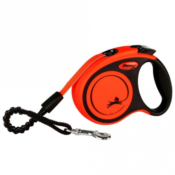 Flexi Rollleine XTREME Gurt - 3m / bis 15 kg - Schwarz/Orange