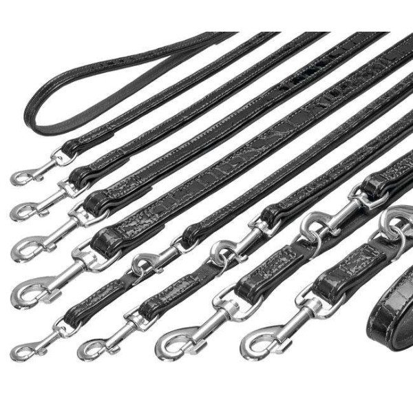 Karlie BUFFALO KROKO Büffelleder-Leine - Schwarz