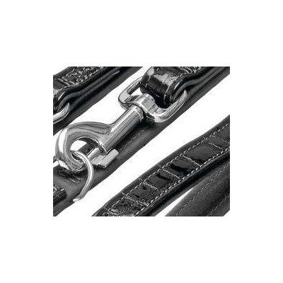 Karlie BUFFALO KROKO Büffelleder-Leine - Schwarz - 14 mm, 110 cm