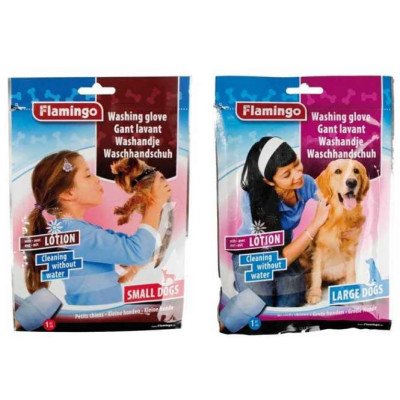 Karlie Flamingo Waschhandschuh mit Lotion für Hunde - Für kleine Hunde