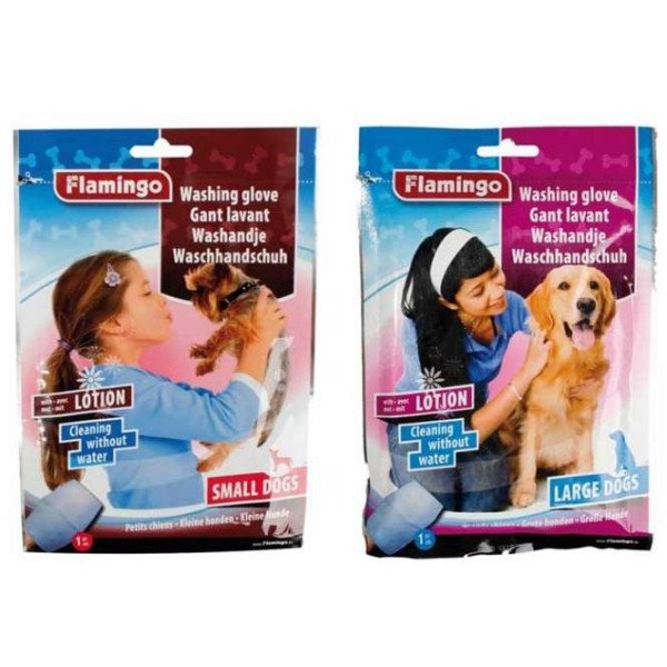 Karlie Flamingo Waschhandschuh mit Lotion für Hunde