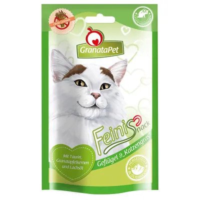 GranataPet Katzensnack Feinis Geflügel & Katzengras 50g