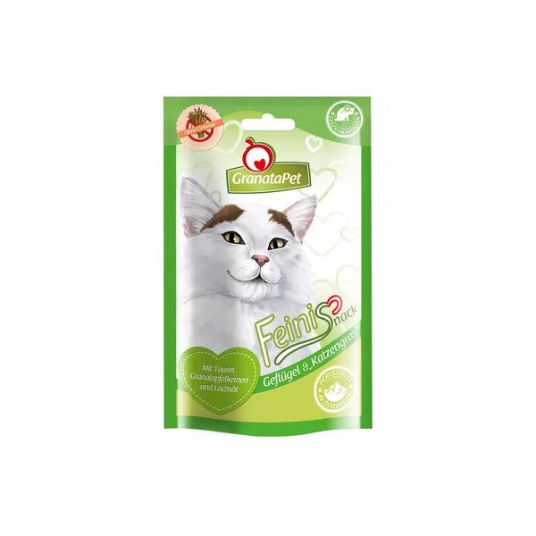 GranataPet Katzensnack Feinis Geflügel & Katzengras 50g