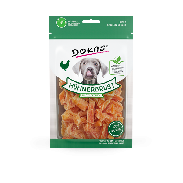 Dokas Dog Snack Hühnerbrustfilet in Stückchen 70g