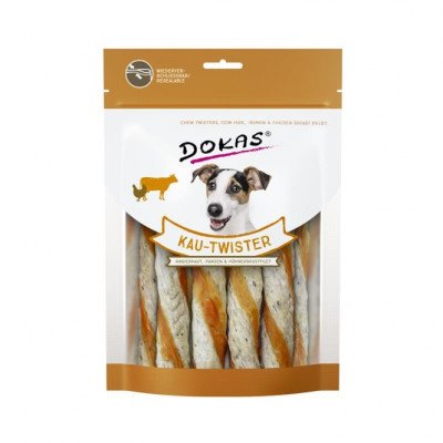 Dokas Dog Snack Kau Twister Rinderhaut, Pansen & Hühnerbrust 200 g