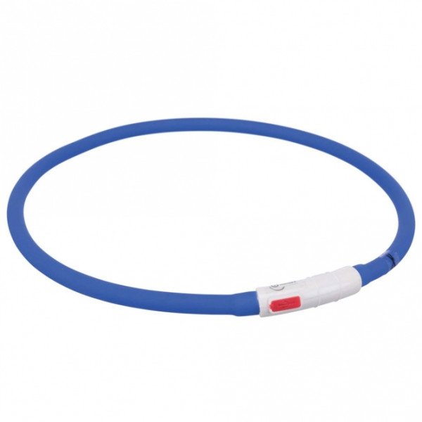 Trixie Flash Leuchtring USB aus Silikon - royalblau