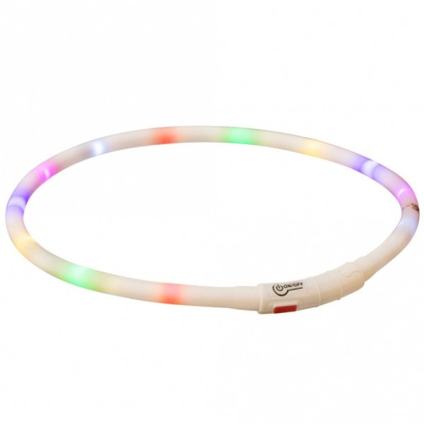 Trixie Flash Leuchtring USB aus Silikon - bunt